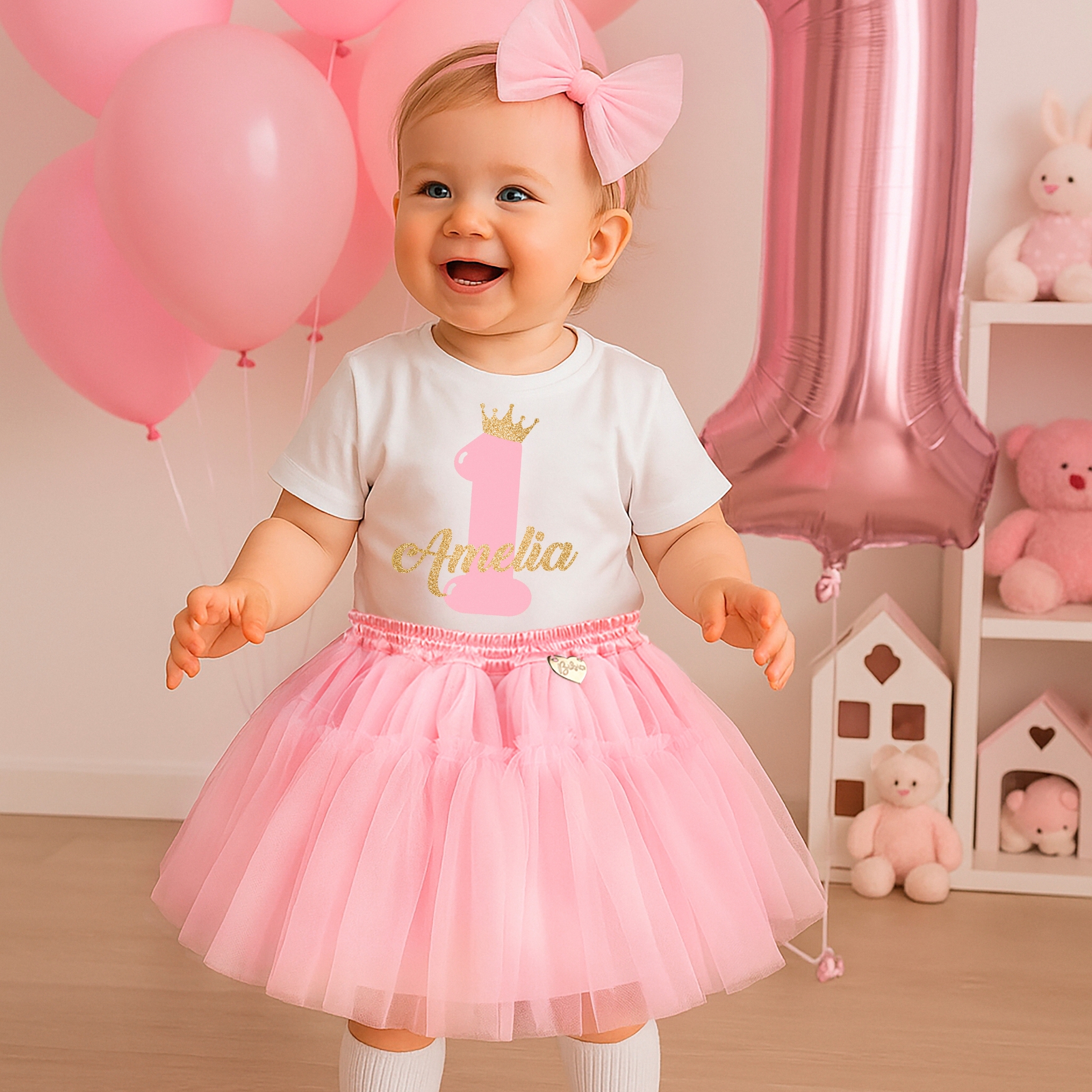 Set “Little Birthday Princess” 🌸 Ținută personalizată cu vârsta aniversară - Image 4