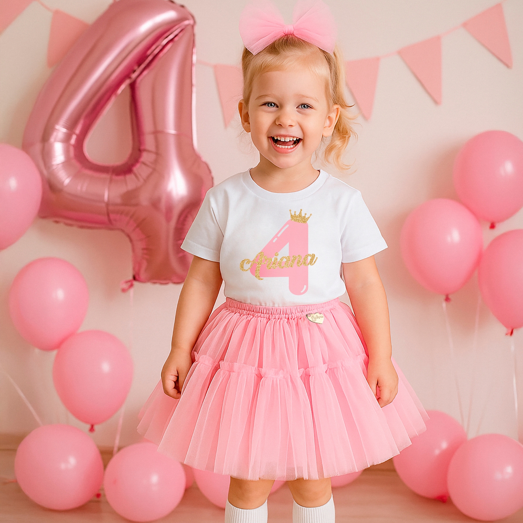 Set “Little Birthday Princess” 🌸 Ținută personalizată cu vârsta aniversară - Image 5